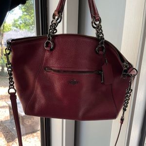 Red pebbles coach bag
